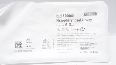 Smiths Medical 340060 Portex Nasopharyngeal Airway 6.0mm I.D.